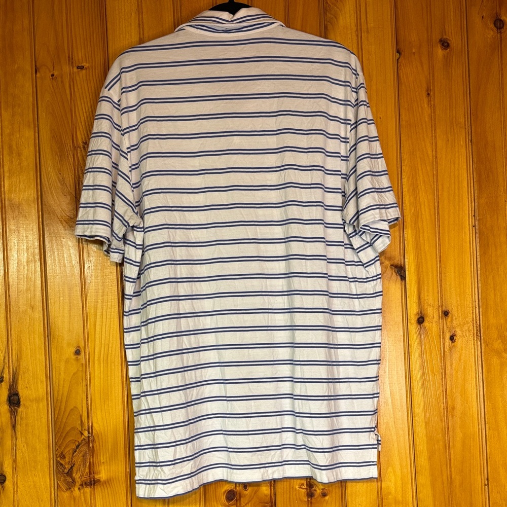 Polo Golf Ralph Lauren Vintage Lisle Striped Polo Shirt in Blue and White - Picture 11 of 11